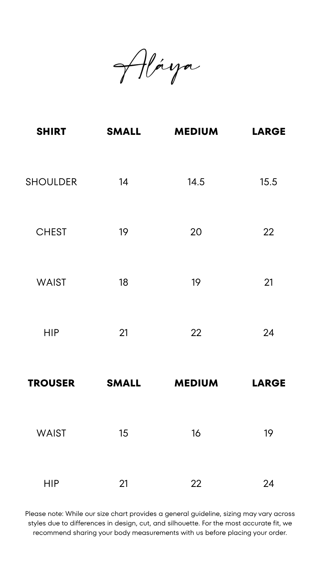 Size Guide